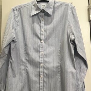 Brooks Brothers, Size 12, blue, grey and white mini stripes